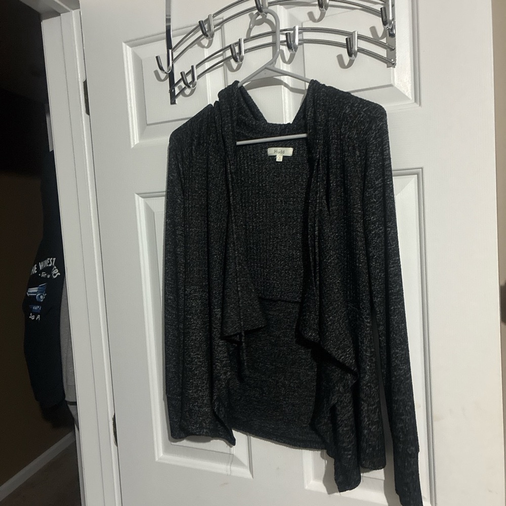 Mudd Charcoal Open Front Cardigan